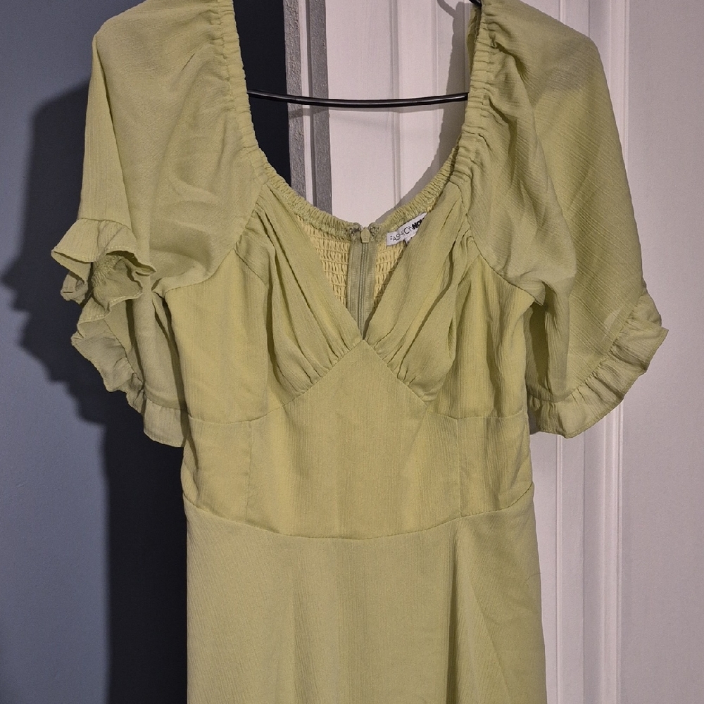 Light Green Ruffled Dress Romper